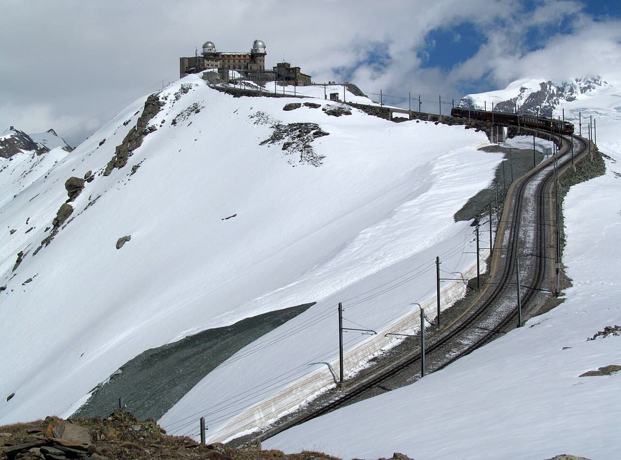 The Gornergrat cog railway above Zermatt